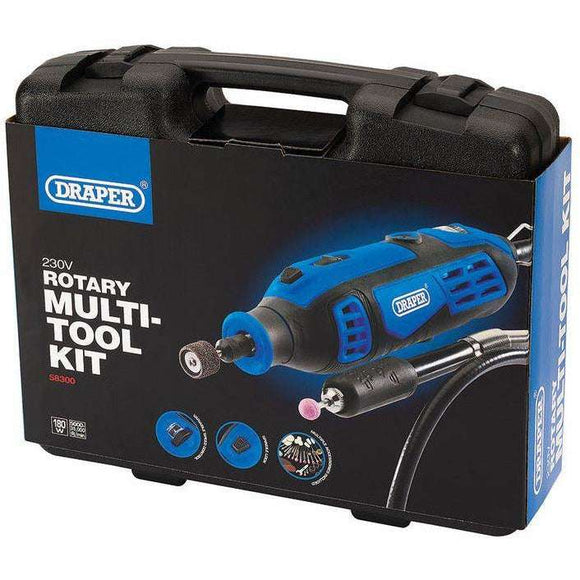 Draper 180 W Hobbywerkzeug mit Stahl- und Edelstahl-Metallpolierset