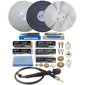 Bench Grinder Metal Polishing Kit Aluminium Alloy Brass Steel 24pc - 6" x 1/2"