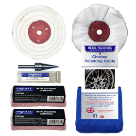Chrome Metal Polishing Buffing Kit 4" x 1" Fits Drill 6pc