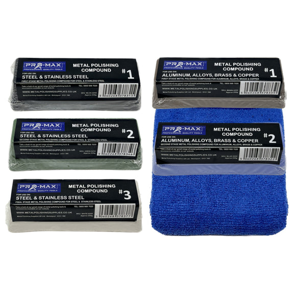 Pro-Max Kit de 6 composés de polissage pour métaux à usage général 100 g