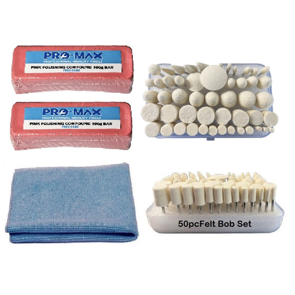 Rotary Hobby Tool Felt Chrome Metal Polishing Kit - Pro-Max