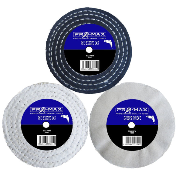 Drill Steel And Stainless Steel Metal Polishing Buffing Kit 4" x 1/2" 8pc Pro-Max