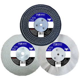 Pro-Max 6’’ x 1/2’’ Metal Polishing Buffing Wheel 3pc Set