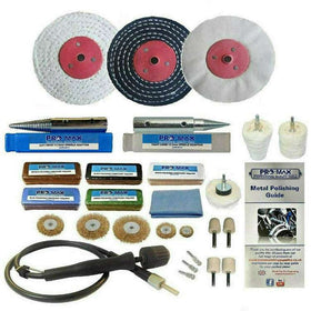 Bench Grinder Metal Polishing Kit Aluminium Alloy Brass Steel 24pc - 4" x 1"