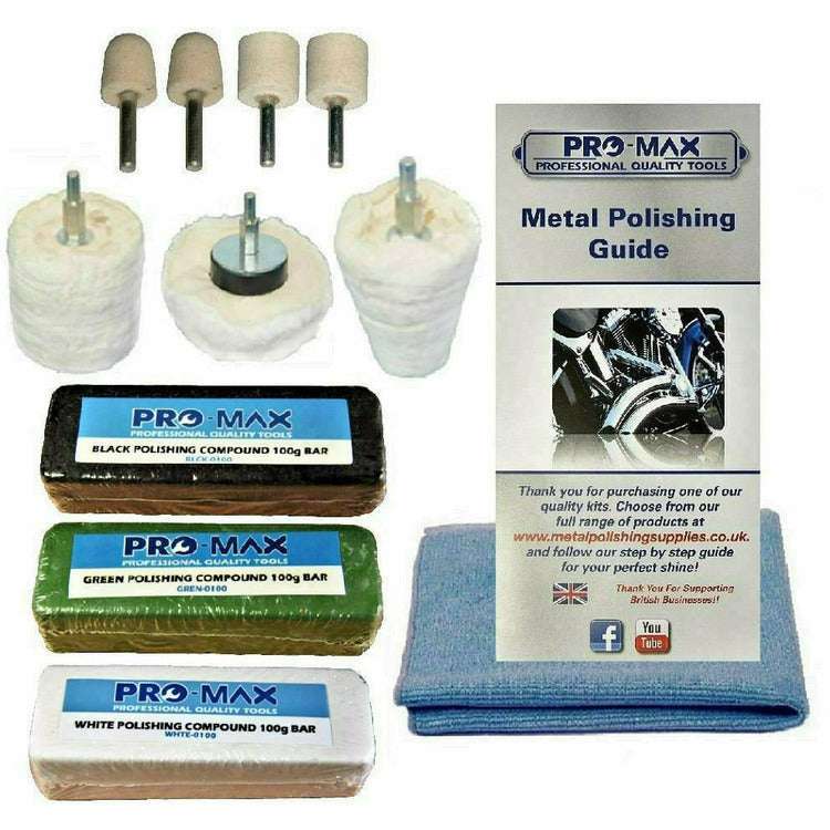 Steel And Stainless Steel Metal Polishing Kit Drill 11pc Pro-Max