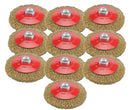 Pro-Max 10 x Angle Grinder Bevelled Brass Plated Steel Wire Wheel M16 - 115mm-1