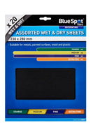 Wet And Dry Sandpaper Sheets Assorted 20pc - Blue Spot-1