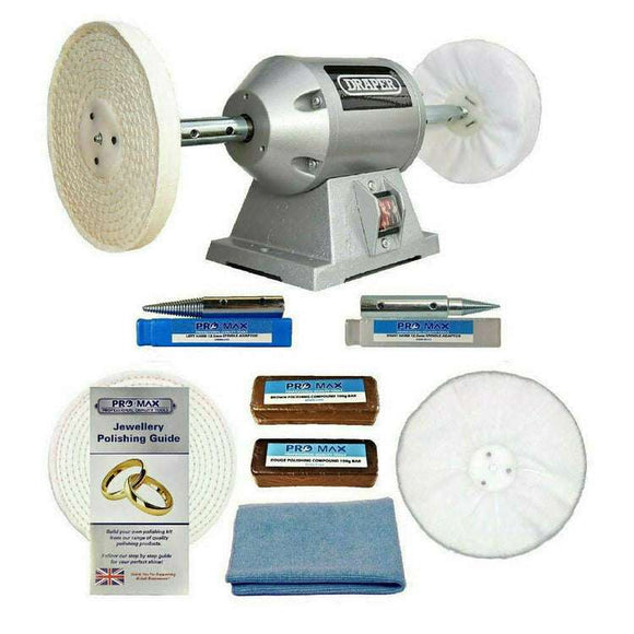 Jewellery Polishing Machine Bench Grinder 6" 250W & 6" Jewellery Polishing Kit