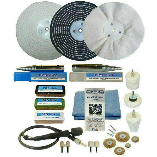 Bench Grinder Metal Polishing Kit Steel & Stainless Steel 23pc 8" x 1" Pro-Max