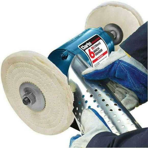 Clarke 8" 370W Tischpoliermaschine mit 6" Metallpolierset