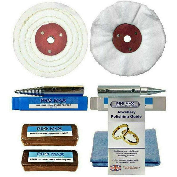 Jewellery Bench Grinder Polishing Kit Machine 7pc - 4" x 1" - Pro-Max