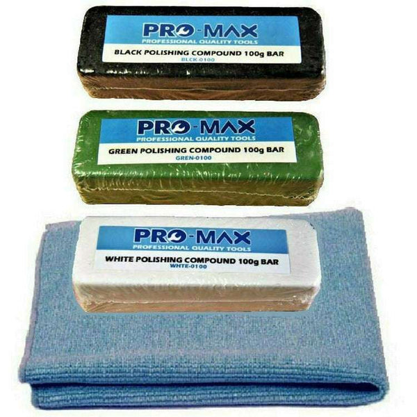 Pro-Max Stahl &amp; Edelstahl 4" x 1" Metallpolier-Polierset