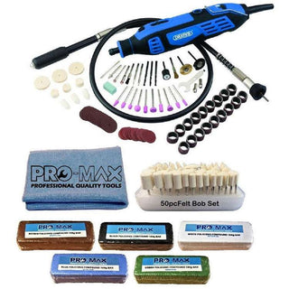 Draper 180W Hobby Tool With Pro-Max 56pc General Purpose Metal Polishing Kit