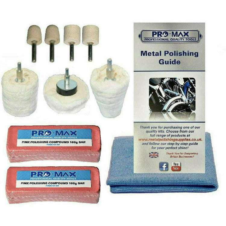 Chrome Metal Polishing Kit Drill 10pc Pro-Max