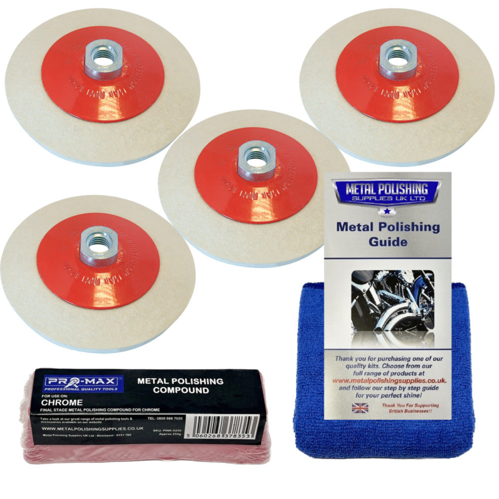 Angle Grinder Chrome 6pc Metal Polishing Kit