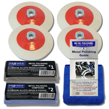 Winkelschleifer Metall Polierset für Aluminiumlegierung Messing 7pc - Pro-Max