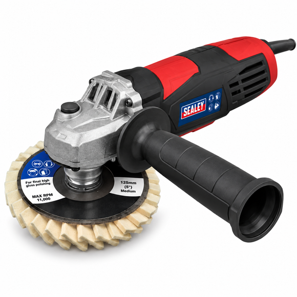 Winkelschleifer Draper 750 W mit Lamellenfilz-Chrom-Metall-Polierset