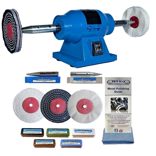 Bench Grinder Polisher 6" 150W Polisher With Pro-Max 4" Metal Polishing Kit