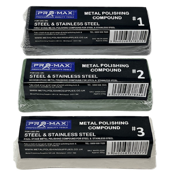 Alliage d'aluminium Laiton Acier Métal Polissage Polissage Kit 17pc 4" x 1" Pro-Max