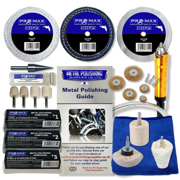 Kit de polissage de métal en acier et en acier inoxydable 16pc 3" x 1/2" Pro-Max
