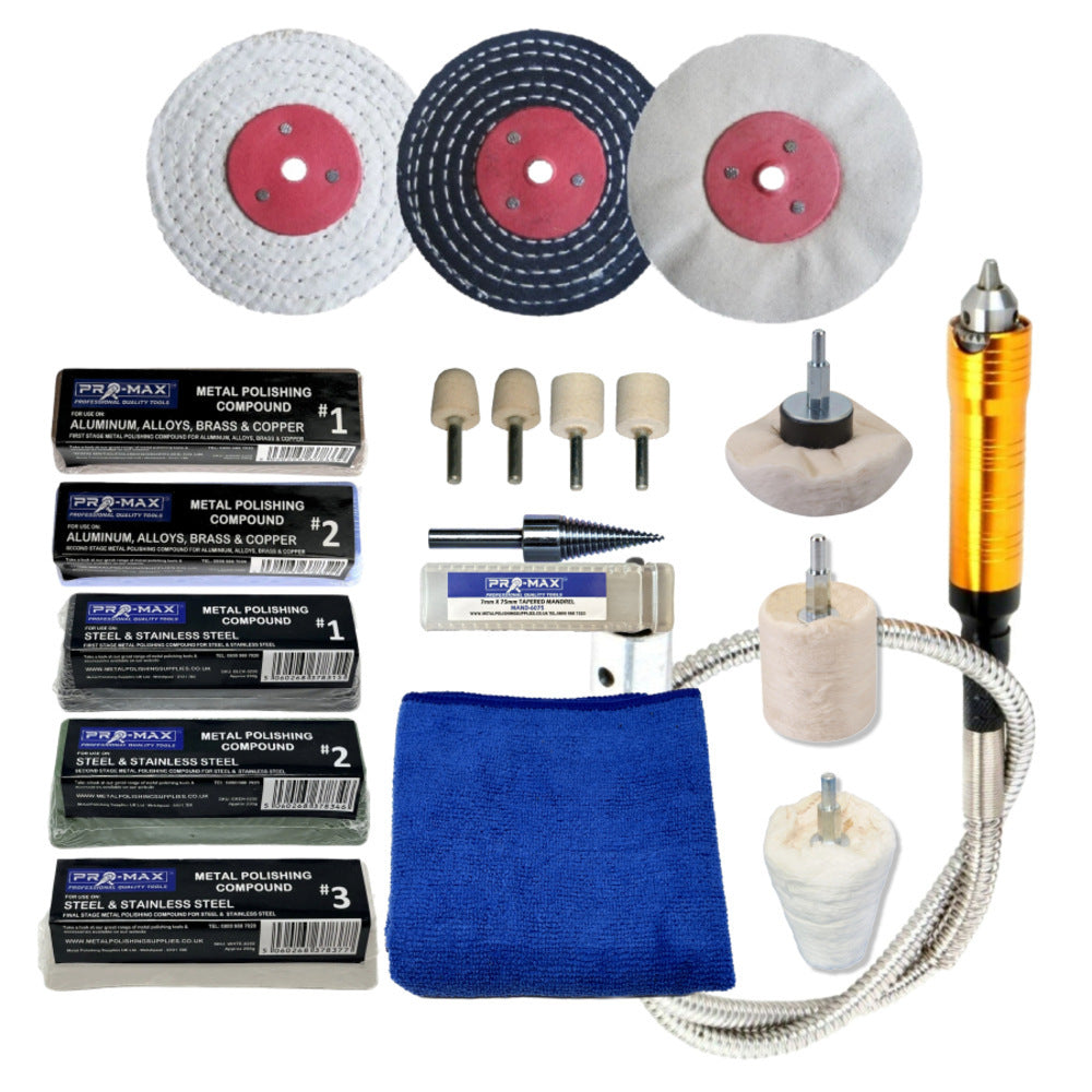 Aluminium Alloy Brass Steel 3" x 1/2" Metal Polishing Buffing Kit 18pc