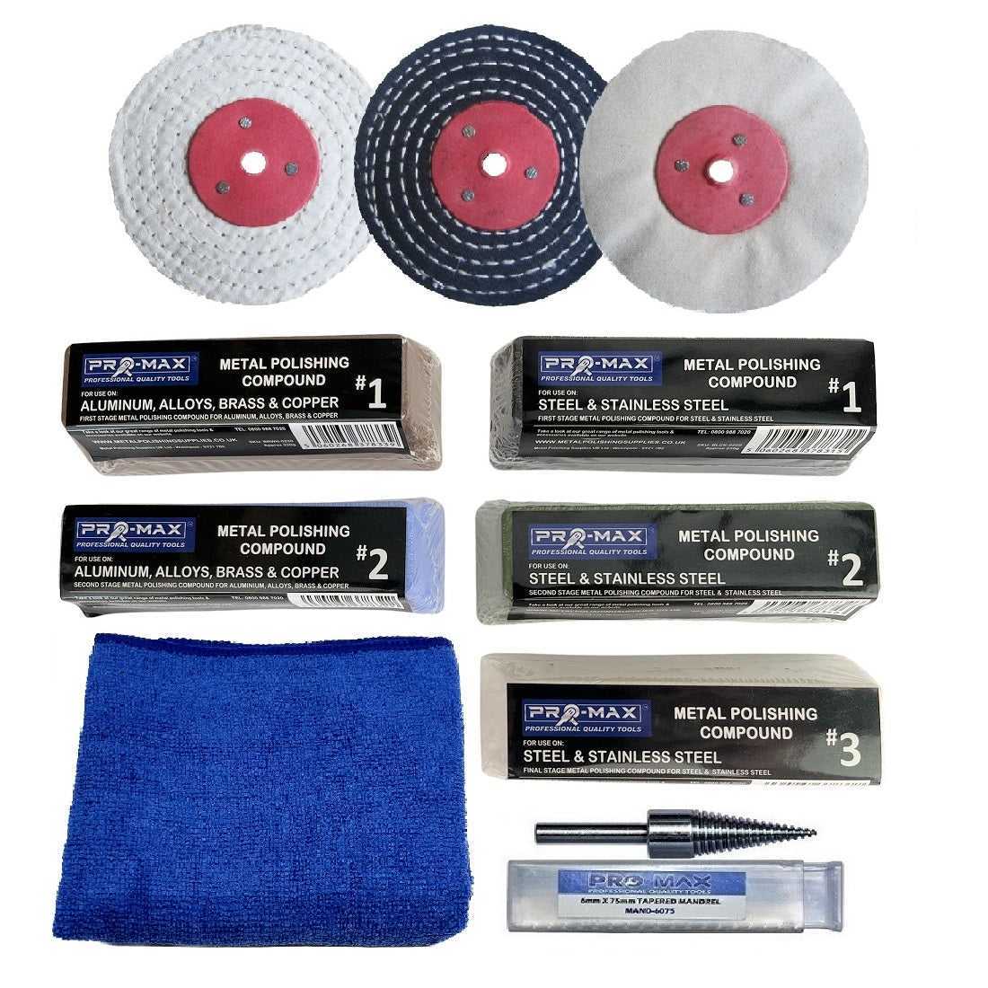 Drill Metal Polishing Kit | Aluminium, Alloy, Brass, Steel, Stainless Steel | Pro-Max Quality (Copy) Metal Polishing Supplies UK Ltd