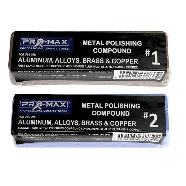 Kit de polissage de métal en laiton en alliage d'aluminium pour perceuse 14 pièces - 3" x 1/2" Pro-Max