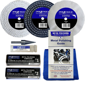 Drill Aluminium Alloy Brass Copper Metal Polishing Kit 4" x 1/2" 7pc Pro-Max