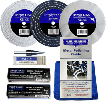 Kit de polissage de métal en laiton en alliage d'aluminium 7pc - 4" x 1/2" Pro-Max