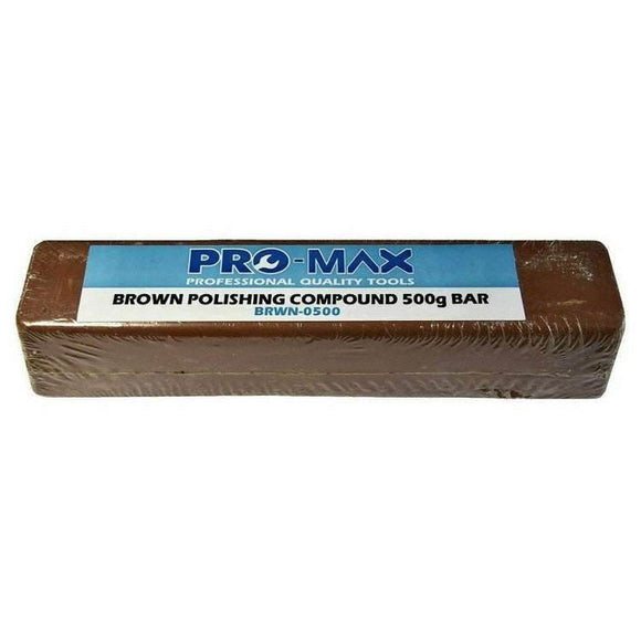 Aluminium Alloy Brass brown metal polishing compound bar, 500g, wrapped with a Pro-Max label