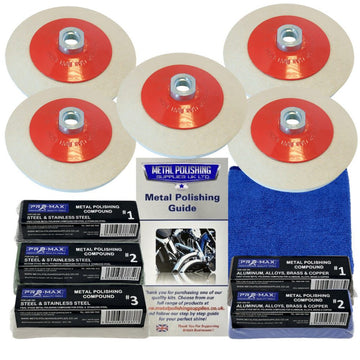 Winkelschleifer Metall Polieren Polierset Aluminiumlegierung Stähle 11pc - Pro-Max