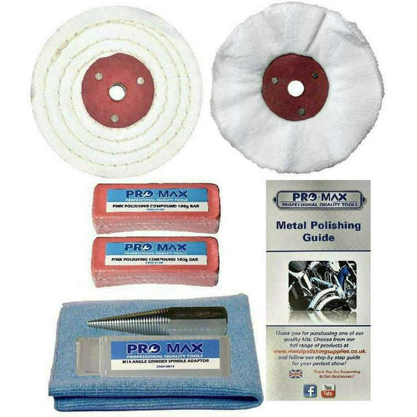 Chrome Metal Polishing Kit Fits Car Sander Polisher 6pc 4" x 1" Pro-Max