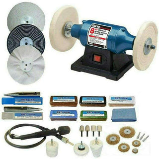 Clarke 8" 370W Bench Polisher With Pro-Max 6" Deluxe Metal Polishing Kit