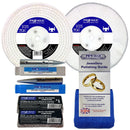 Bench Grinder jewellery polishing kit with white buffing wheels, spindle adapters, polishing compounds and guide
