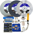 Bench Grinder Metal Polishing Kit with 6-inch buffing wheels, compounds, spindle adapters and polishing accessories
