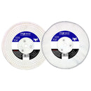 Bench Grinder polishing kit with two white fabric buffing wheels, stitched and loose-leaf designs