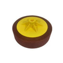 Car Polishing Buffing Pad in brown foam with a yellow centre and raised star-shaped fitting