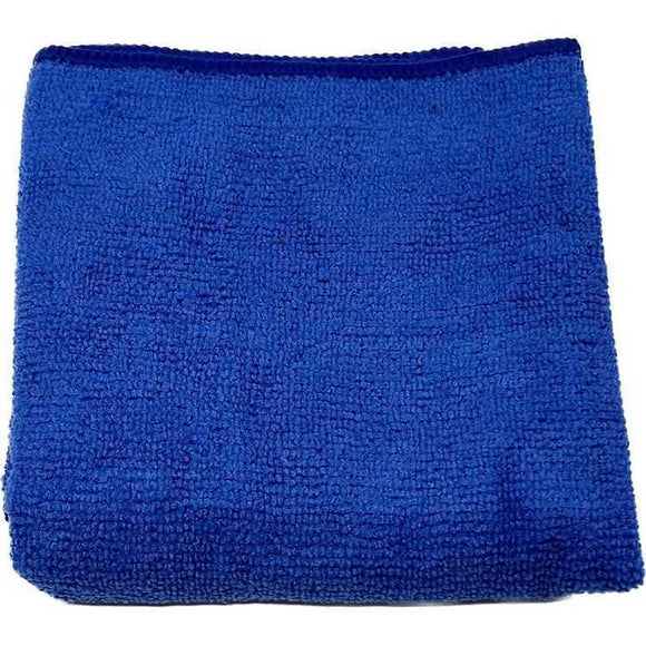 Sander Polisher blue microfibre polishing cloth with soft textured weave and stitched edging