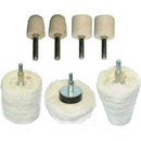 Chrome Metal Polishing Kit with white cotton buffing wheels, mounted mops and metal mandrels