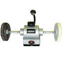 Draper 8" 550W Bench Grinder with silver metal body, LED work light, and sisal and polishing wheels