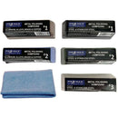 Draper Bench Grinder polishing kit with six metal polishing compound bars and folded blue microfibre cloth