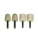 Drill Aluminium Alloy Brass Copper polishing kit with four cream cylindrical felt buffing wheels and metal shanks