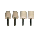 Drill Chrome Metal Polishing Kit with four beige cylindrical felt polishing wheels and metal shanks