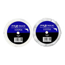 Drill Chrome Metal Polishing Kit with two white Pro-Max polishing buffing wheels and blue labels