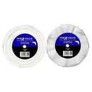 Drill Chrome Metal Polishing kit with two white Pro-Max buffing wheels, stitched and soft loose-fold designs