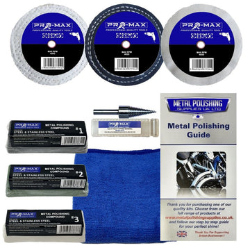 Pro-Max Stahl &amp; Edelstahl 3" x 1/2" Metallpolier-Polierset