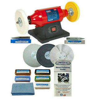 Sealey 6" 370W Bench Polisher With 6" Metal Polishing Kit