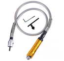 Drill Aluminium Alloy Brass Copper flexi-drive shaft kit with gold handpiece, silver coiled cable and chuck attachments