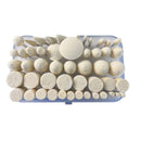 Hobby Tool 50-piece mounted felt bob kit with assorted cream polishing heads in a clear storage case