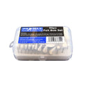 Hobby Tool 50pc mounted felt bob kit in a clear storage case, with assorted white polishing shapes and shafts